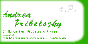 andrea pribelszky business card
